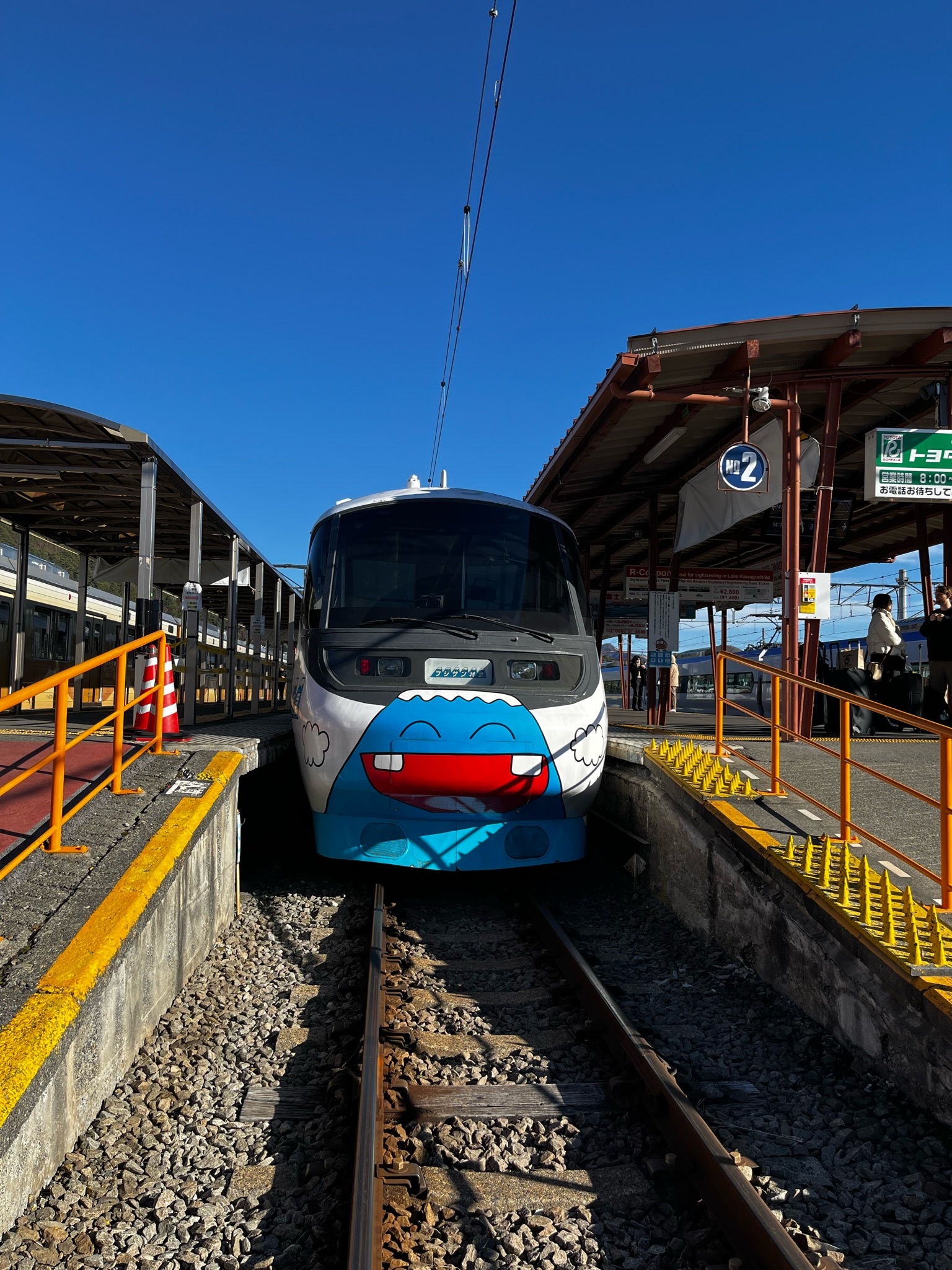 換車改搭富士特急前進河口湖