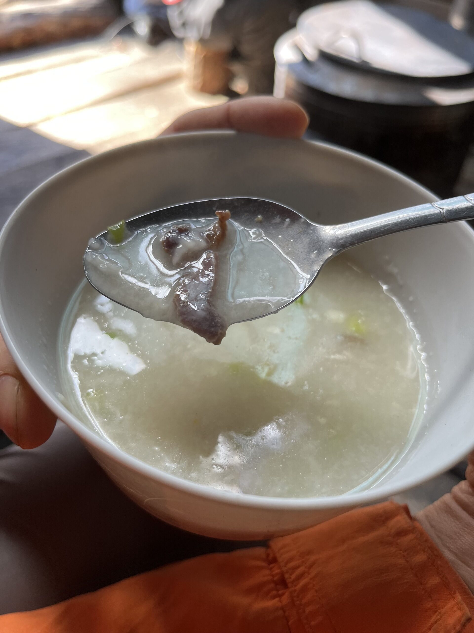煮在粥裡的鹿肉