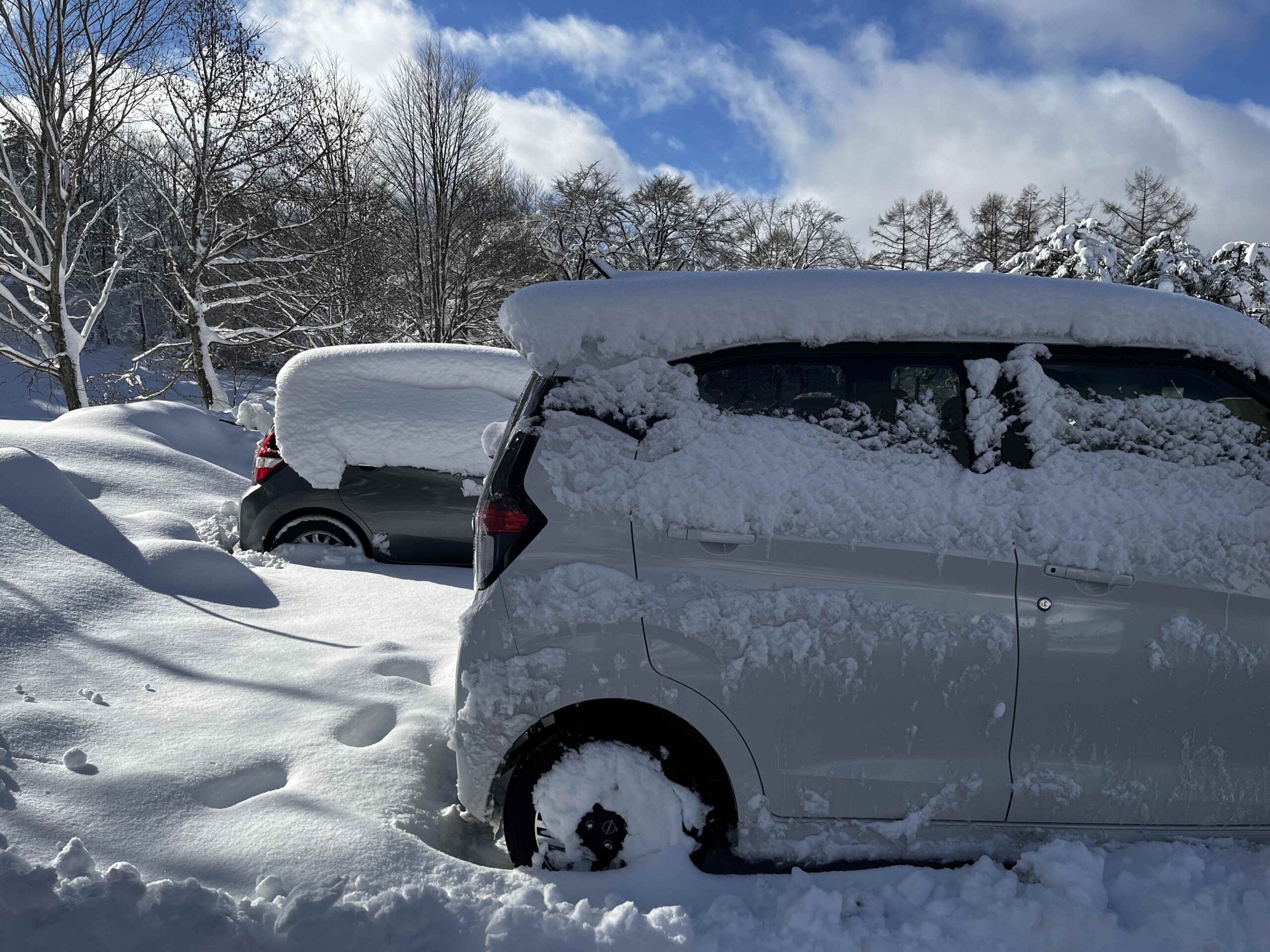 早上都會看到車頂積雪厚厚一層