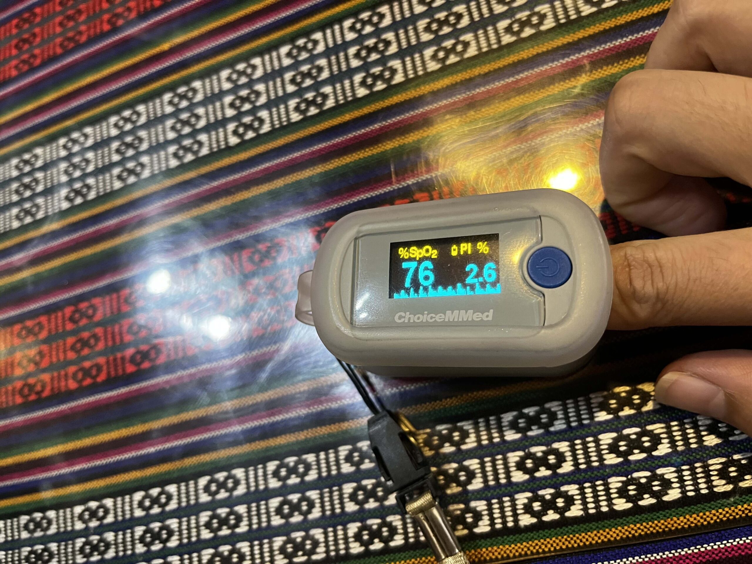 血氧掉到76