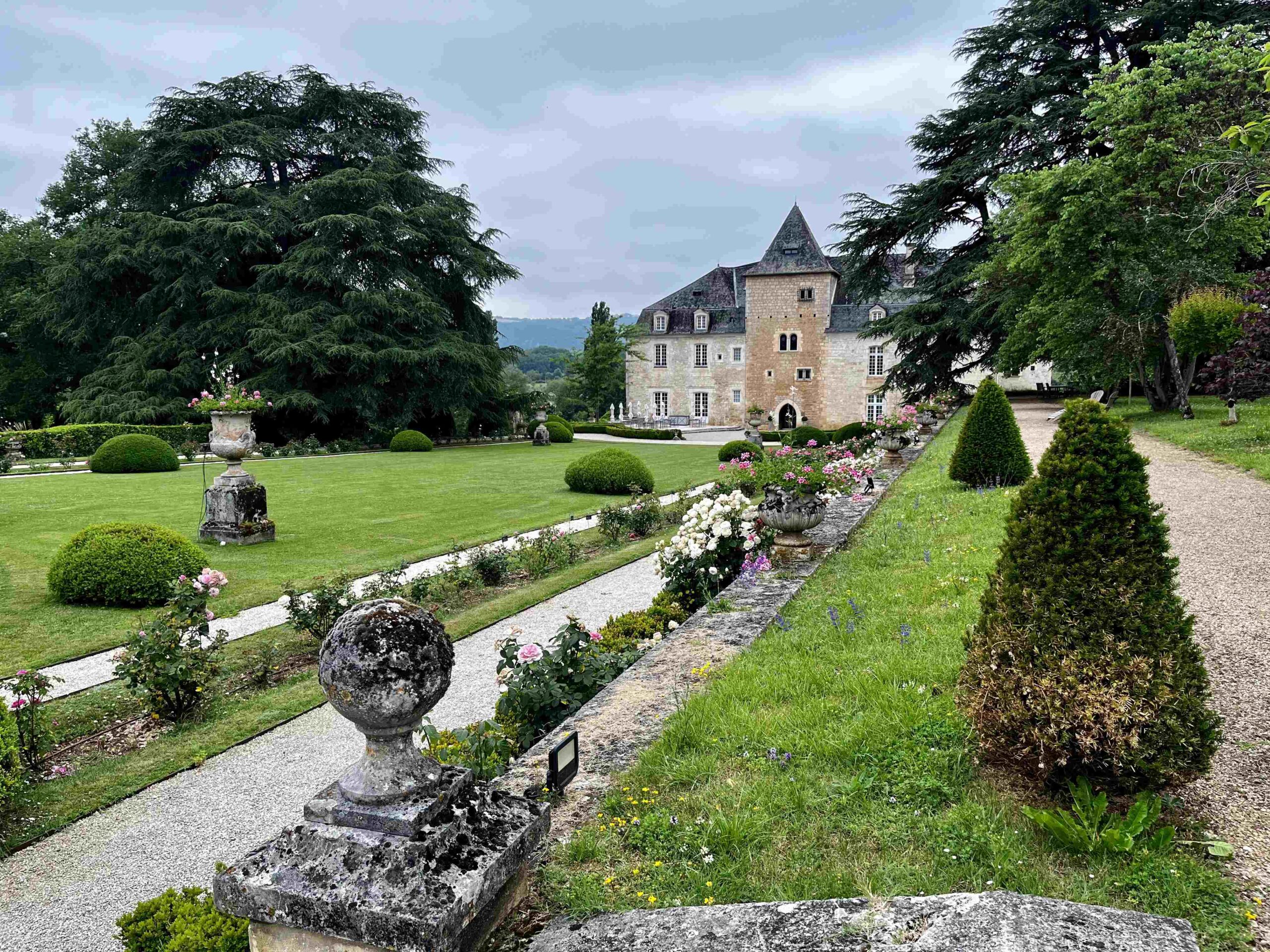 French garden at Château de la Treyne Dordogne