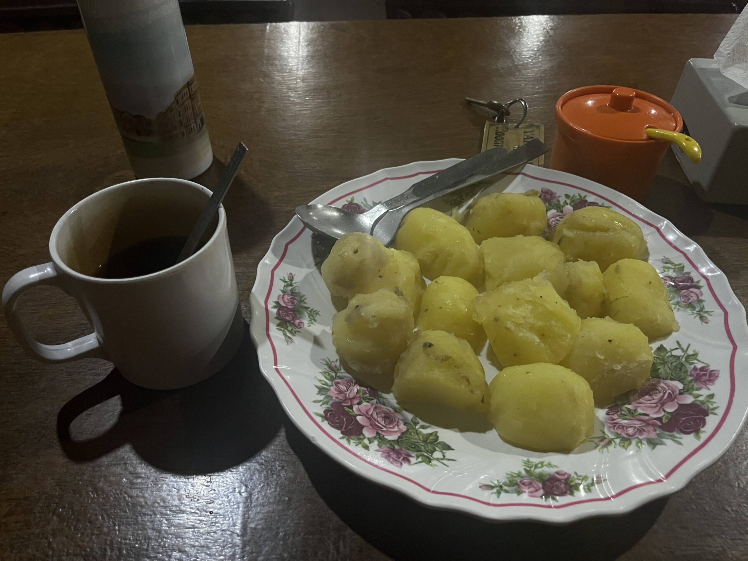 晚餐點了馬鈴薯，但是也是沒食慾